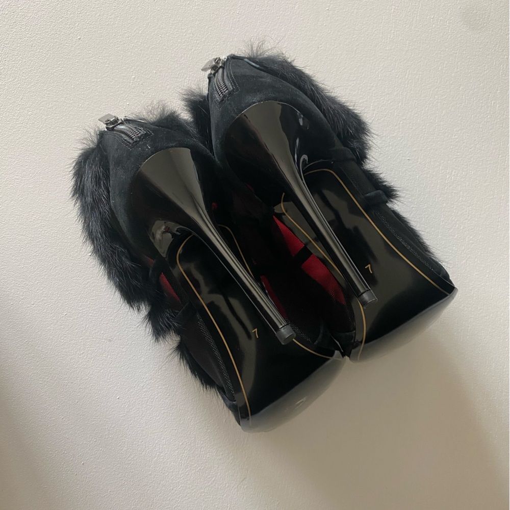 Charles Jourdan fur ankle peel toe booties - Picture 5 of 7